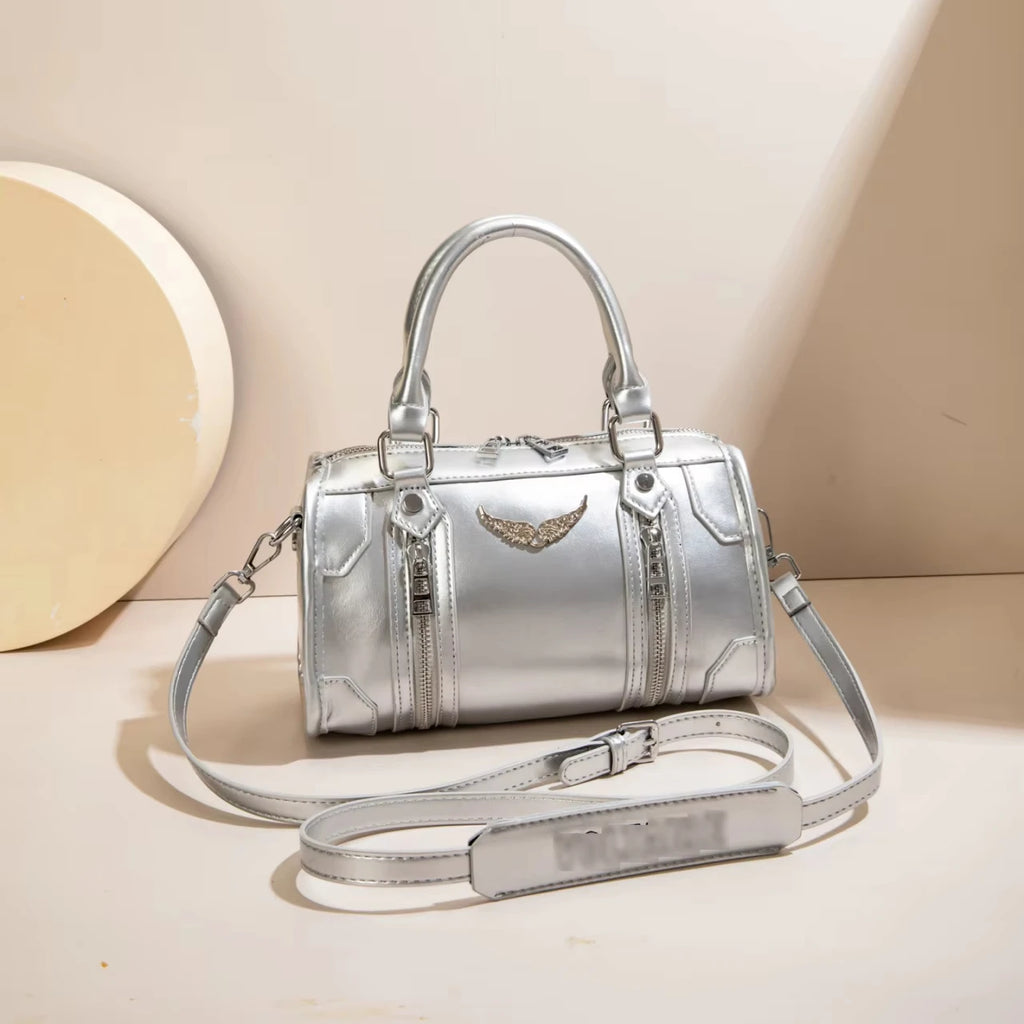Luxury Rivet Wing Pillow Handbags Luxury Designer 2026 Shoulder Bag Women Soft PU Zipper Closure Crossbody Bag Casual Purse