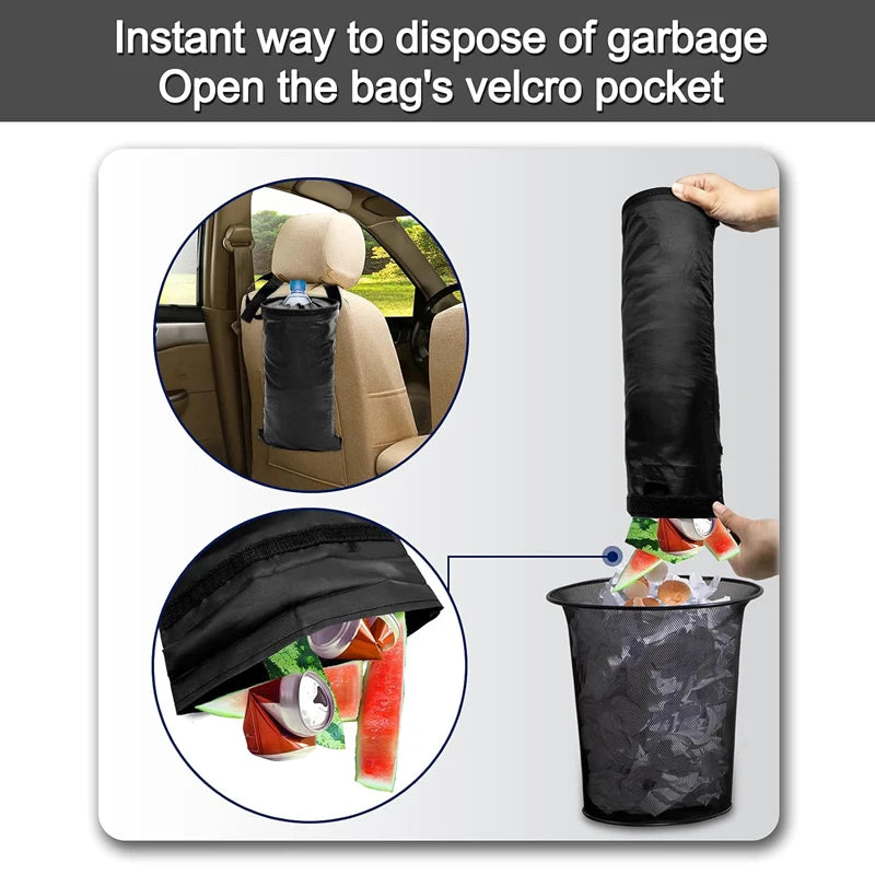 Universal Car Garbage Bag Back Seat Headrest Litter Trash Garbage Can Container Oxford Cloth Car Waste Bins Cleaning Tools