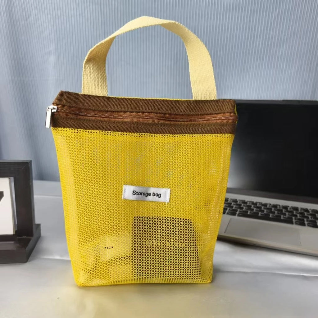 Macaron Color Makeup Organizer Breathable Wet Pack for Women Large Capacity Travel Toiletry Bag Mesh Beach Swimming Pouch
