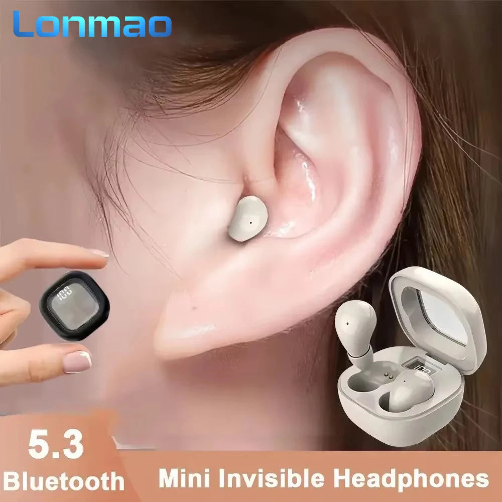 SK19 Wireless Bluetooth Headphones In-Ear Invisible Sleep Earbuds With Mic Noise Cancelling Earphones HiFi Music Headset