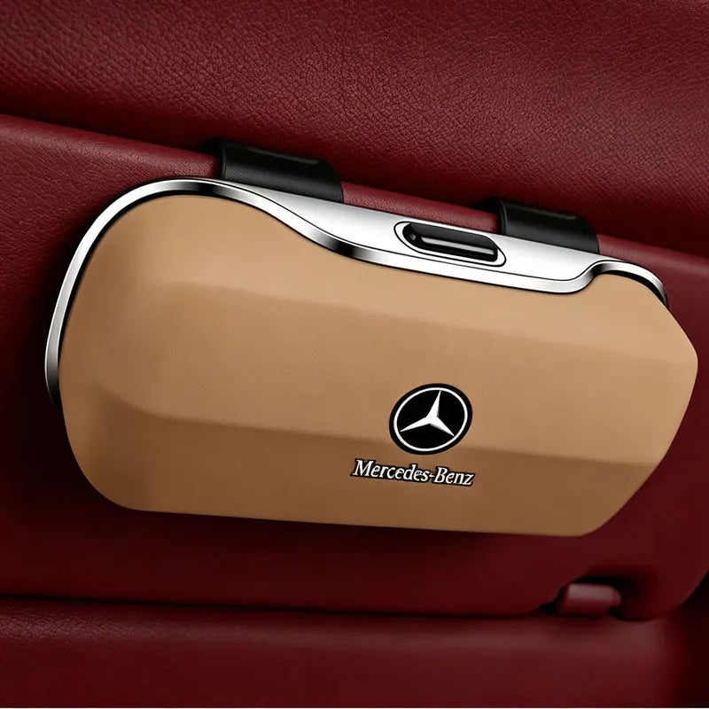 Car Sun Glasses Storage Box Clip Roof Eyeglasses Case Fit Mercedes W204 W205 W222 E210 E211 E212 E213 Auto Interior Accessories