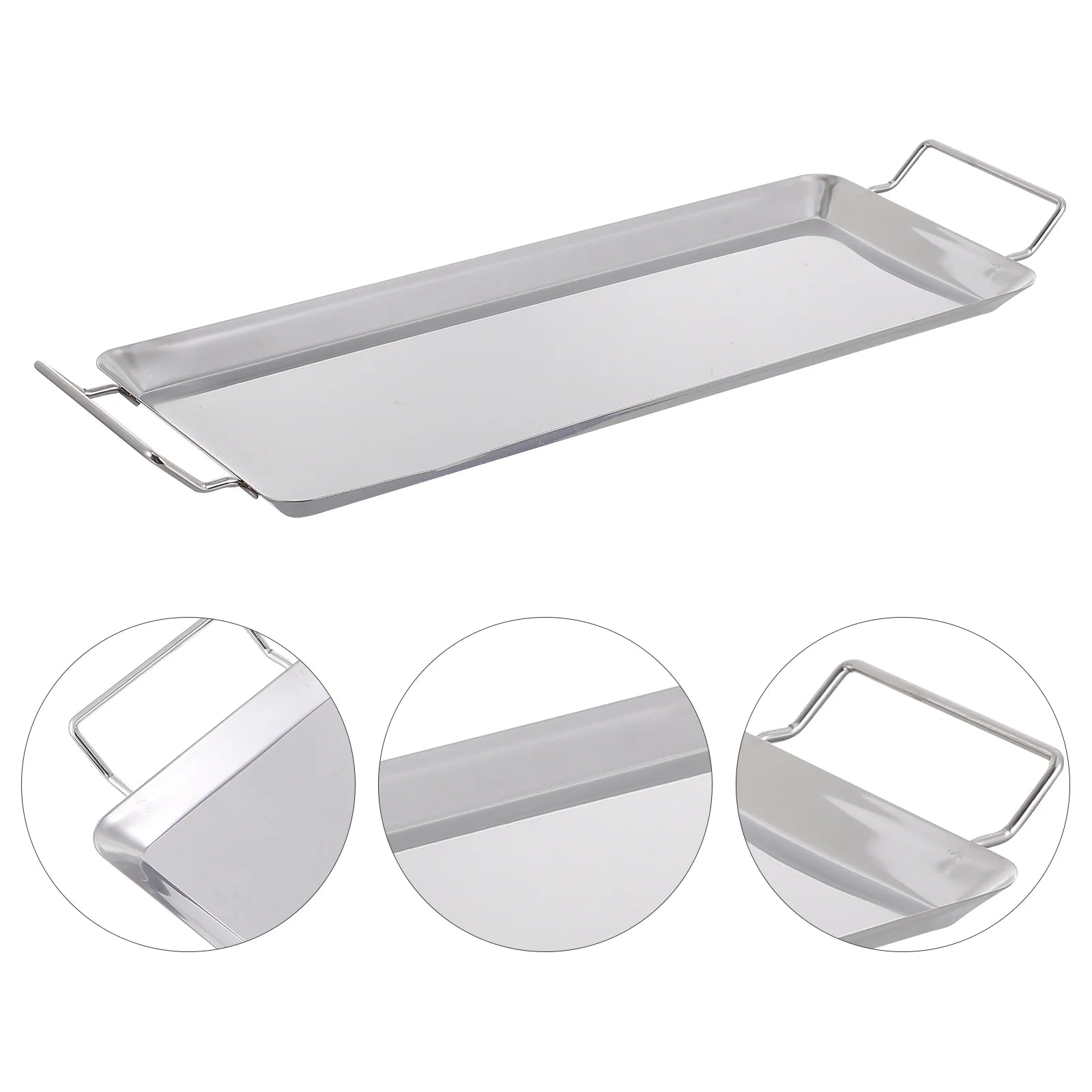 Extra Thick Stainless Steel Roasting Pan NonStick BBQ Grill Plate Home Outdoor Thermal Conductive Baking Tray For Barbecue Fish