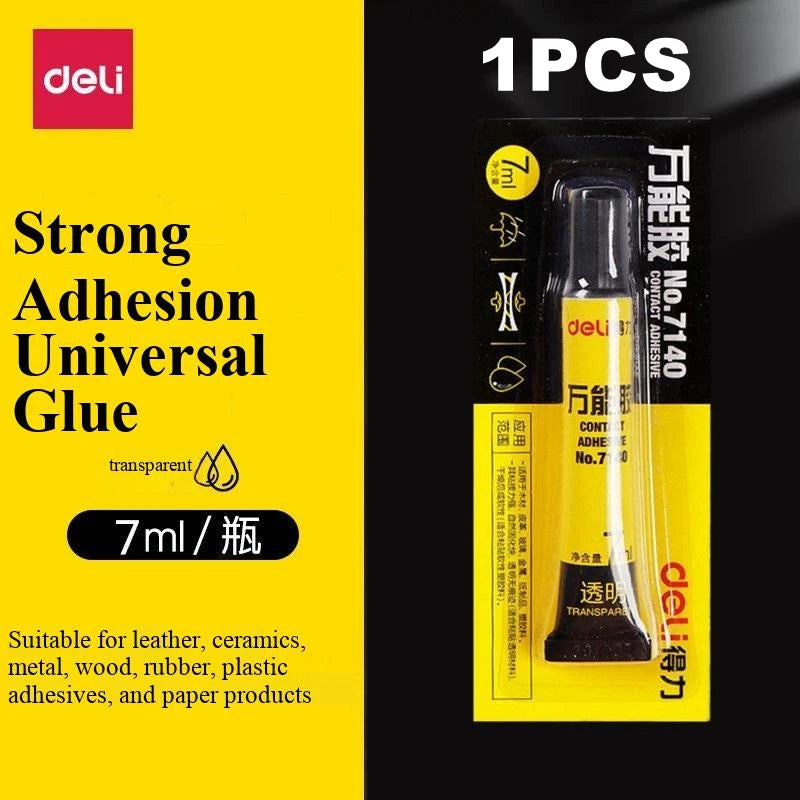 Deli 7140 All-Purpose Super Glue 7ml Contact Adhesive Strong Bond for Wood Plastic Metal Rubber And Ceramics