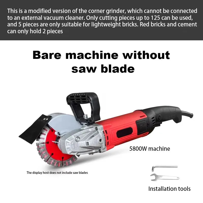 Electric Wall Grooving Machine 5800W Brick Groove Cutting Machine Steel Concrete Automatic Cutting Machine