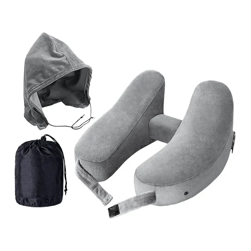 Portable Travel H-Shaped Inflatable Neck Pillow High-Quality Aviation Standard Neck Support Pillow For Infants And Adults