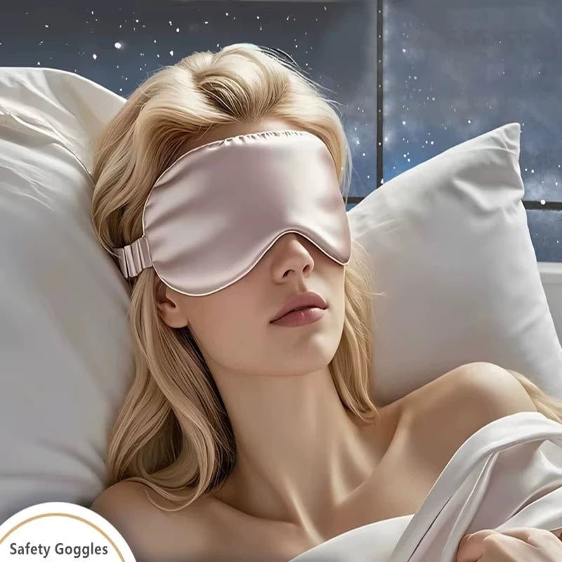 Double-Sided Soft Silk Sleeping Eyeshade Light Blocking Breathable Strap Adjustable Zero Eye Pressure Sleep Eye Mask for Home