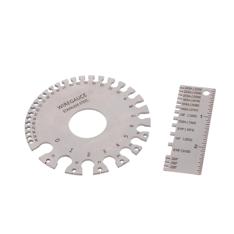 Hot 0-36 Round AWG SWG Wire Gauge Thickness Ruler Gauge Diameter Stainless Steel Measurer Tool Welding Inspection Wire Gauge