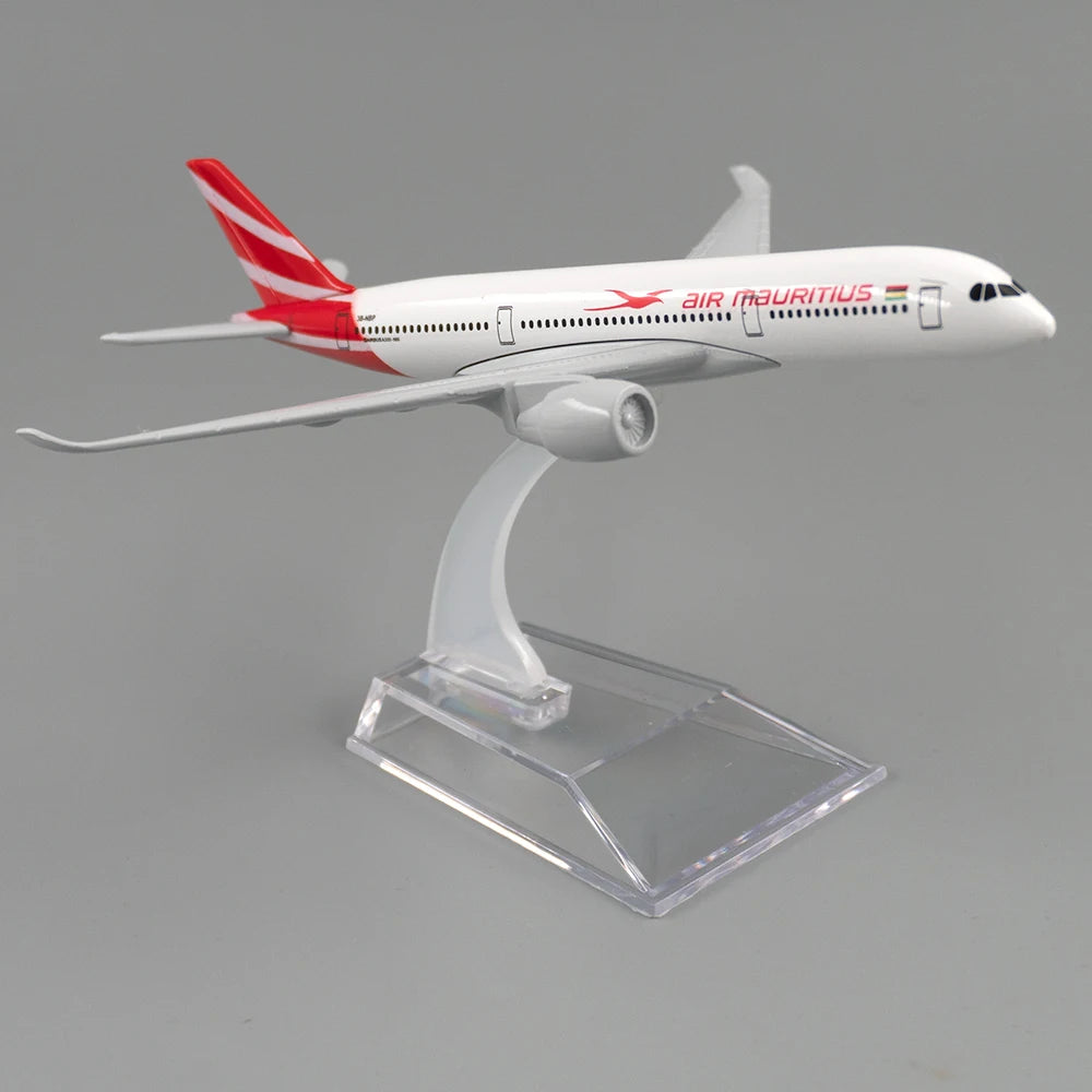 1/400 Scale Aircraft Airbus A350 Air Mauritius 16cm Alloy Plane Model Toys Children Kids Gift for Collection
