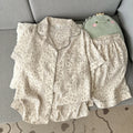 Women's Summer Thin Pajamas with Leopard Print Pattern, Short-Sleeved Shorts, Sweet and Cute, Can Be Worn Outside in Summer, Two-Piece Home Wear Set