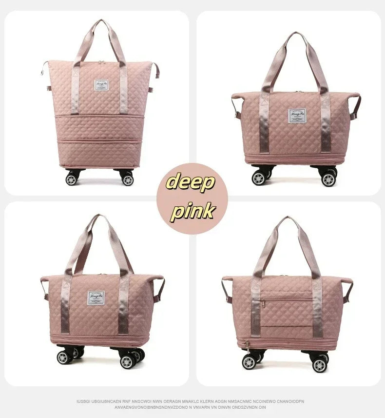 Lightweight Folding Large Capacity Storage Luggage Bag Universal Wheel Travel Luggage Bag Sports Wet and Dry Separation Yoga Bag