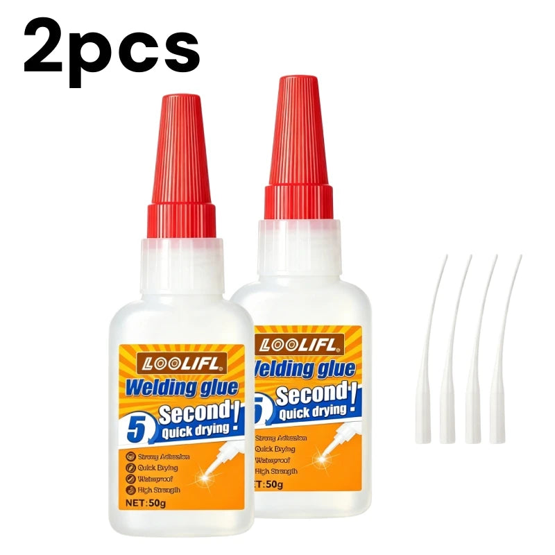 50g Dry Oily Welding Super Glue Waterproof Instant Adhesive With Nozzles For Metal Ceramic Shoe Wood Glass DIY Daily Repair