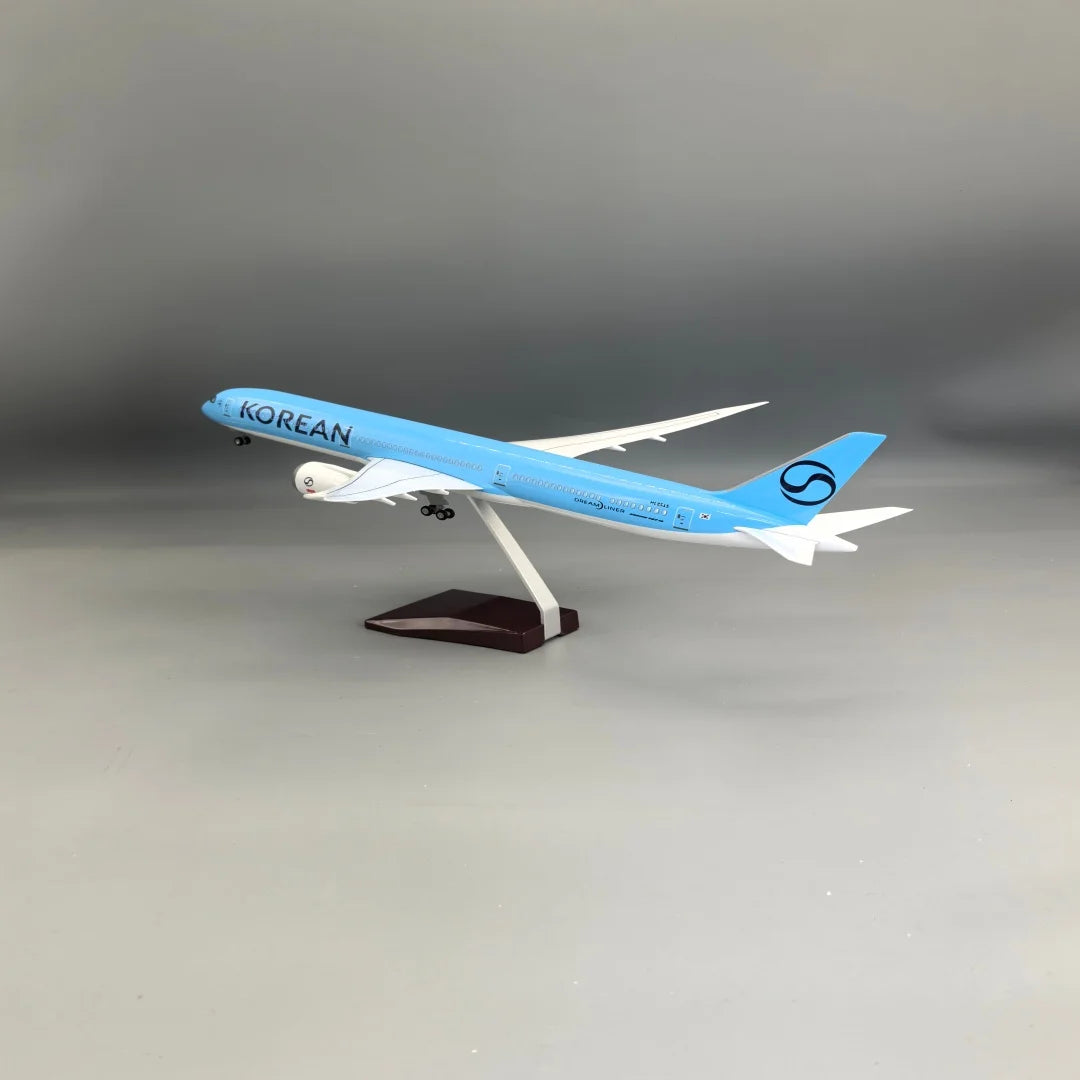 B787-10 Korean Airplane Model 47cm 1/145 Scale Aircraft resin Miniature Toy planes with LED Light(Touch or Sound Control) Gift