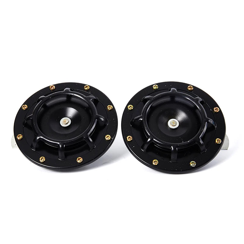 2Pcs Red Black Hella Super Loud Compact Electric Blast Tone Air Horn Kit 12V 115DB For Motorcycle Car