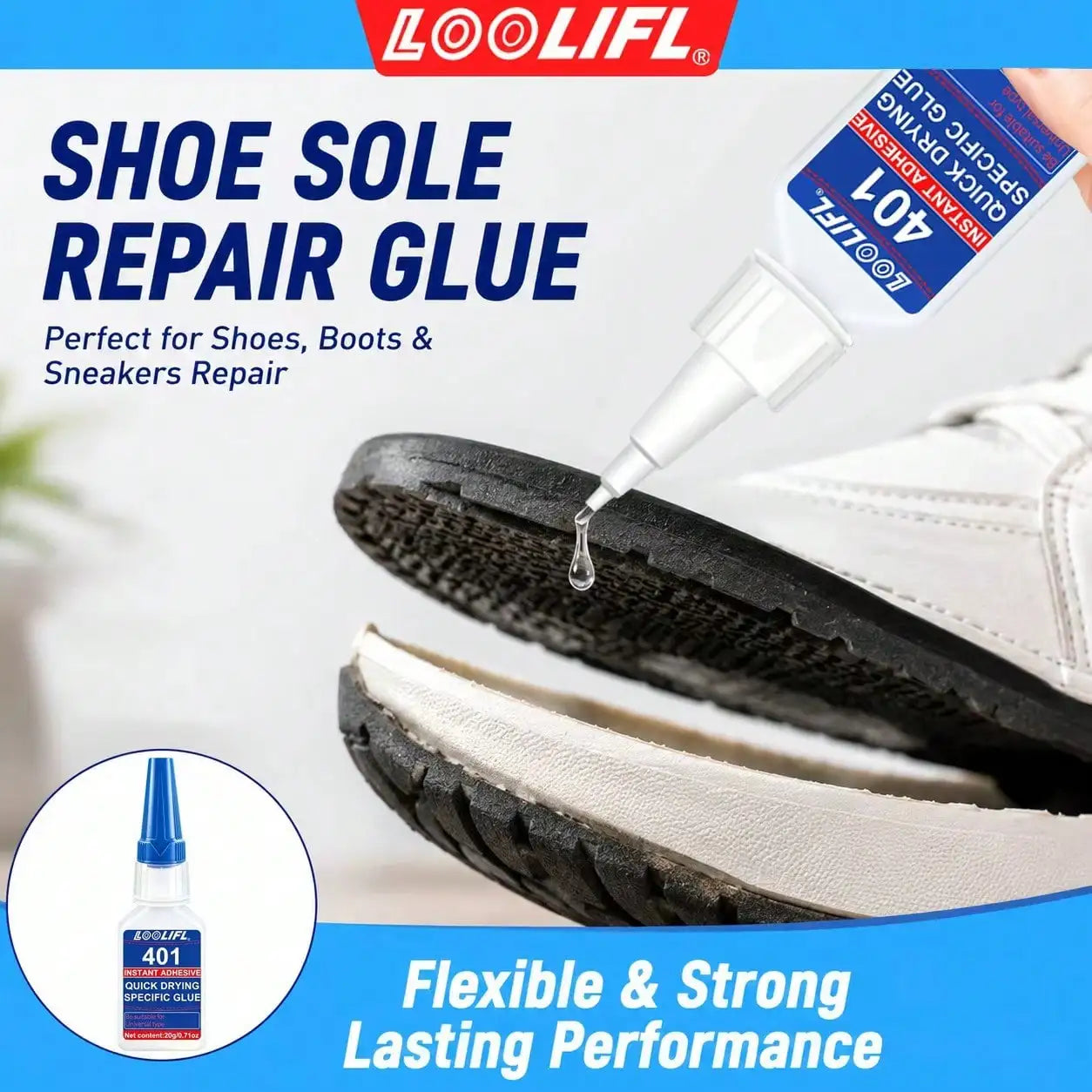 20g Super-Strong Shoe Repair Adhesive | Multi-Purpose Waterproof Shoe Adhesive for Shoemakers | Professional Shoe Repair Tools