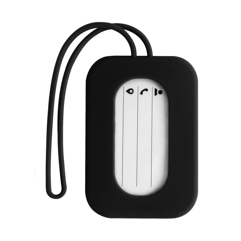 Silicone Travel Luggage Tags Name & ID Card Holder Solid Color Suitcase Label Baggage Boarding Bag Tag Travel Accessories