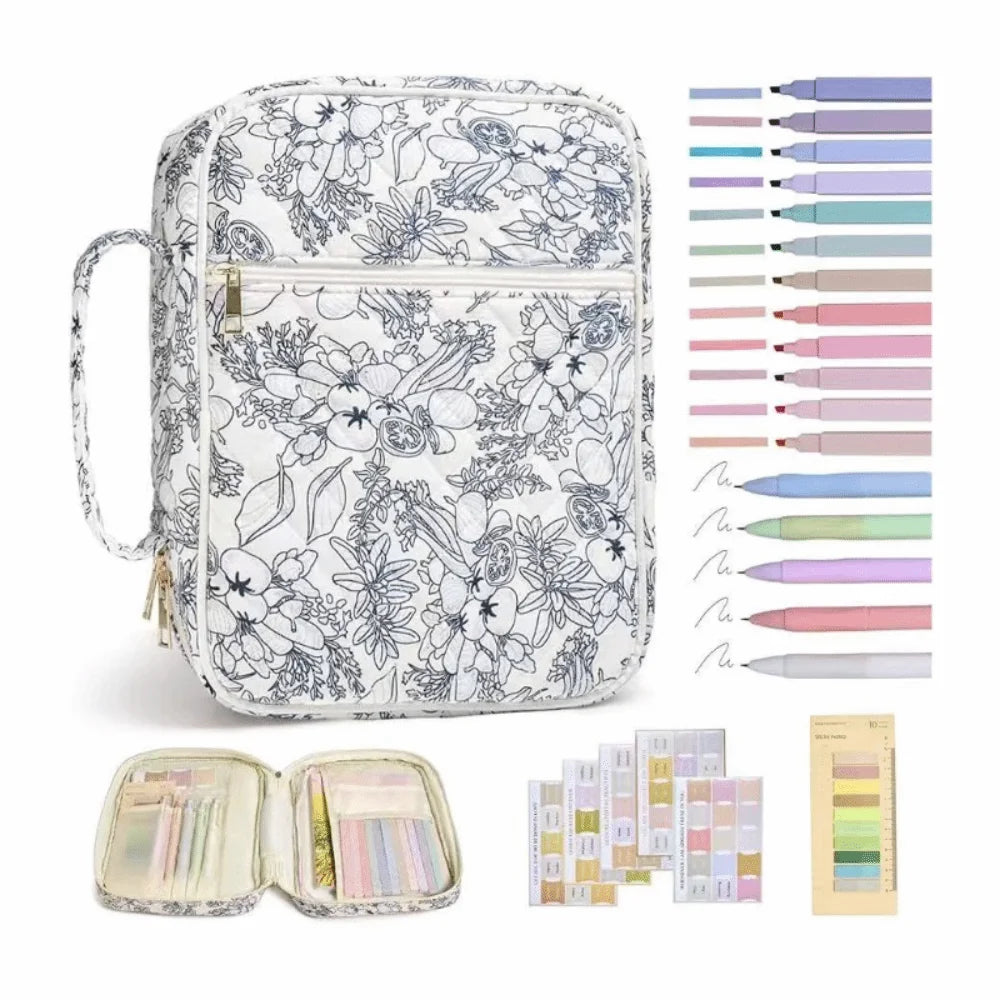 New Floral Design Bible Cover Case Zipper Pocket Handle Storage Bags Bible Cover Bag Prayer