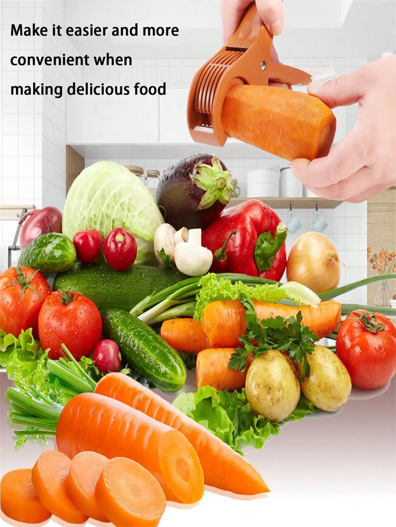 Stainless Steel Vegetable Fruit Manual Slicer - Multi-Functional Kitchen Manual Tool, Suitable For Cucumber, Banana, Onion And Salad, Chili, Fast And Even Manual Slicer, Dishwasher