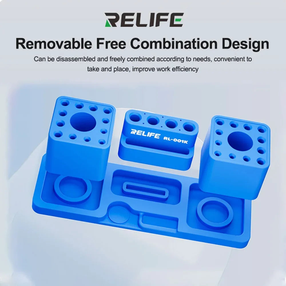 RL-001K Magnetic Repair Tool Box, Portable Detachable Storage Case for Screwdrivers, Tweezers, Electronics DIY Accessories