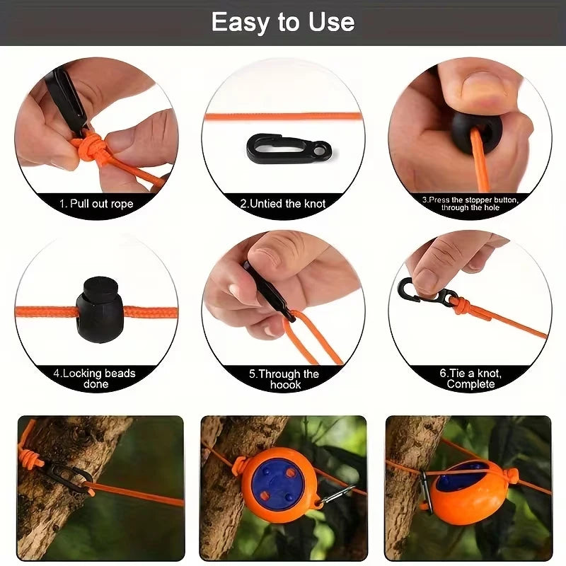 Portable, windproof, and non-slip clothesline for outdoor travel;retractable,drill-free,and invisible clothesline for indoor use