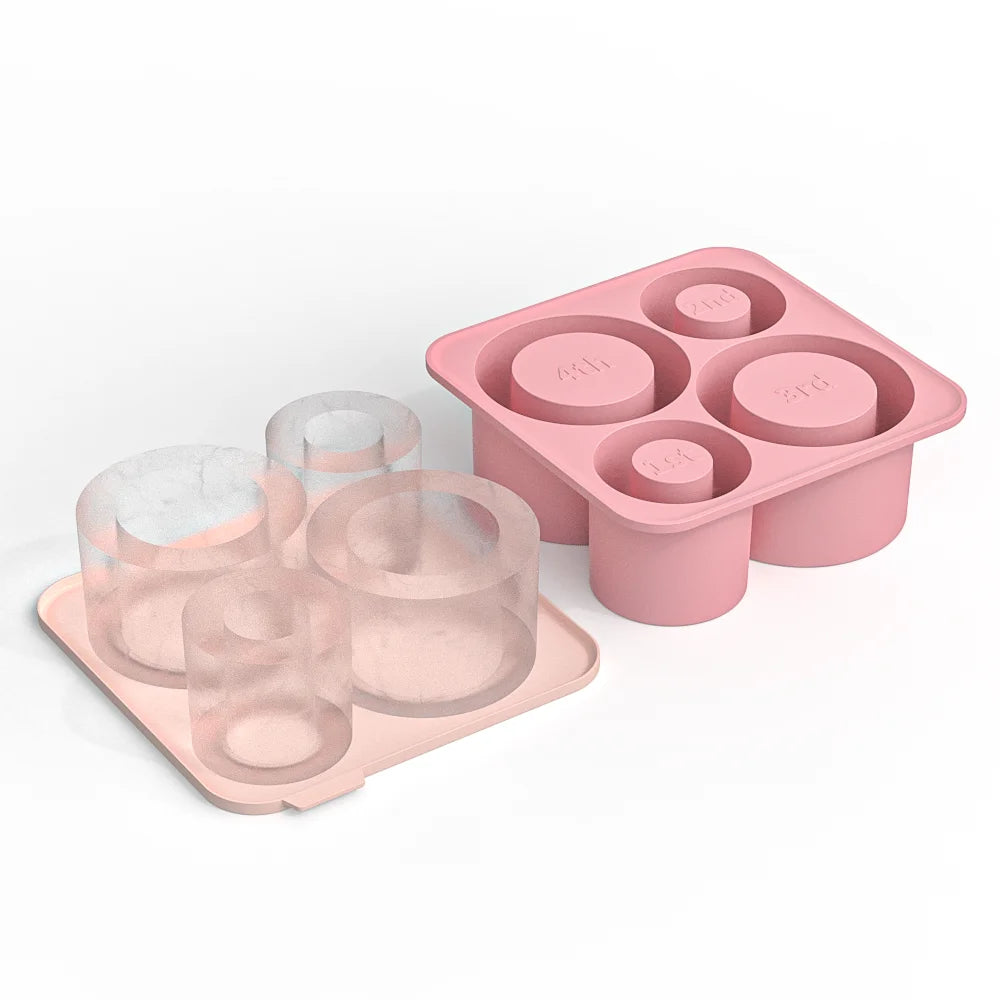 Ice Cube Mold for Stanley Cup Tumbler 20oz 30oz 40oz,Silicone Cylinder Ice Cube Tray with Lid,Ice Mold Keep Drinks Chilled
