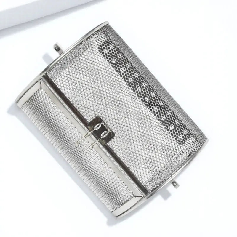 Stainless Steel Rotating Grilling Cage Rolling Bbq Basket Kitchen Roasting Tool Nut Baking Basket Rust Resistant Universal Grill