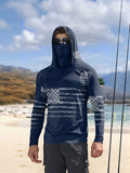 Men's Fishing Hooded Long-Sleeved Camouflage Sunscreen Breathable Anti-UV Lightweight Sweat-Resistant Fishing Shirt