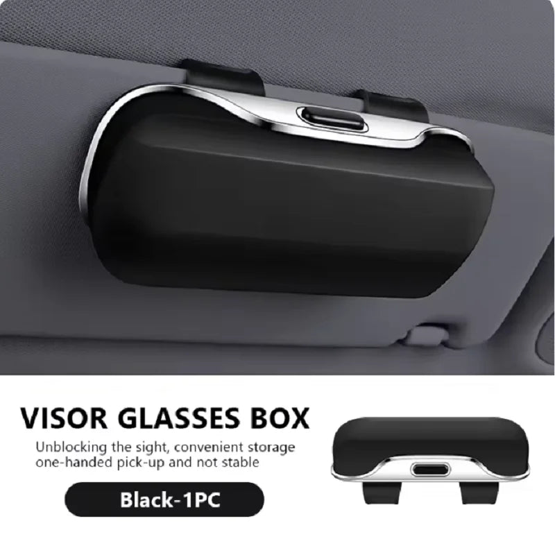 Car Glasses Box Portable Car Sunglasses Holder In The Car Driving Glasses Holder Eyeglass Case Sun Visor Car Lenses Holder
