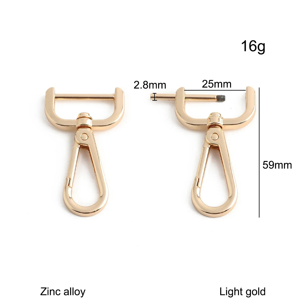 10/40/80PCS 15-20-25-32-38mm Detachable Snap Hook Swivel Clasp Rotating Buckle For Crossbody Bags Dog Collar Rope Accessories