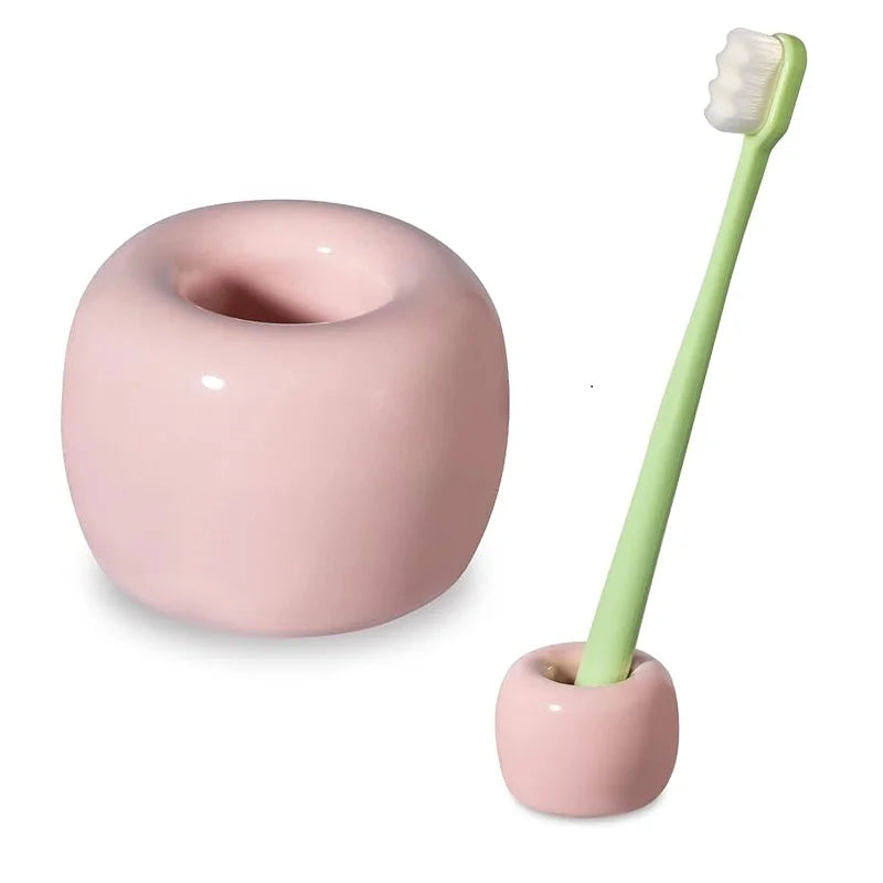 1 Pc Mini Ceramic Handmade Toothbrush Holder Stand for Bathroom Vanity Countertops,Toothbrush Head Holder and Office Pen Holder