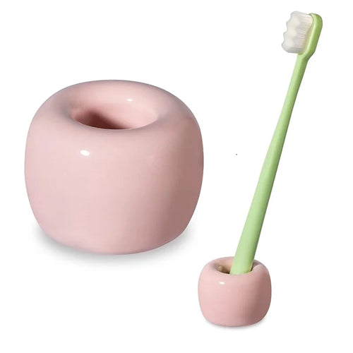 1 Pc Mini Ceramic Handmade Toothbrush Holder Stand for Bathroom Vanity Countertops,Toothbrush Head Holder and Office Pen Holder