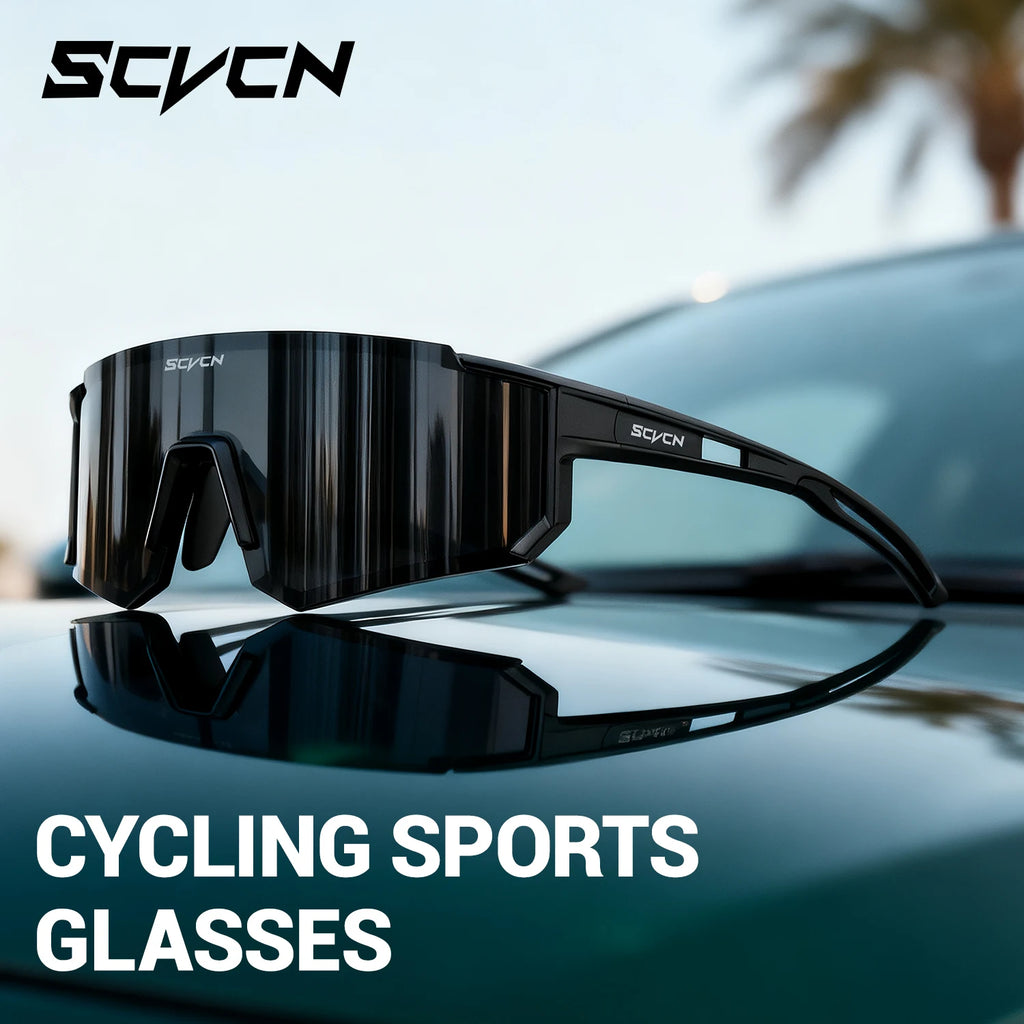 SCVCN UV400 Mountaineering Cycling Protective Glasses Running Sunglasses Stylish Hiking Driving Glasses MTB Sports Sunglasses