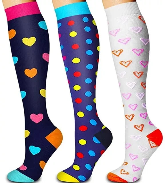 Unisex Compression Socks for Men and Women Medical Diabetes Varicose Veins Sports Socks for Running Cycling Travel Flight Yoga