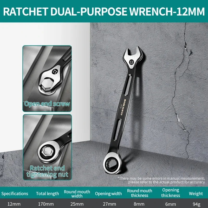 6mm-22mm Combination Wrench Dual-purpose Wrench Labor-saving Anti Slip Metric Universal Spanner For Car Repair Hand Tool