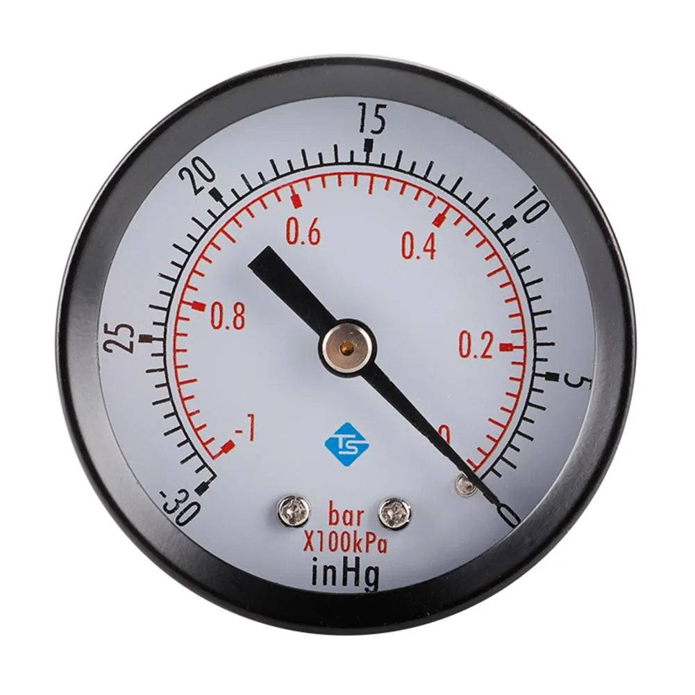 50mm Face Vacuum Manometer Metal 0~-30nhg 0~-1Bar Mini Dual Scale Dial Gauge Pressure Gauge for Air Water Fuel Liquids