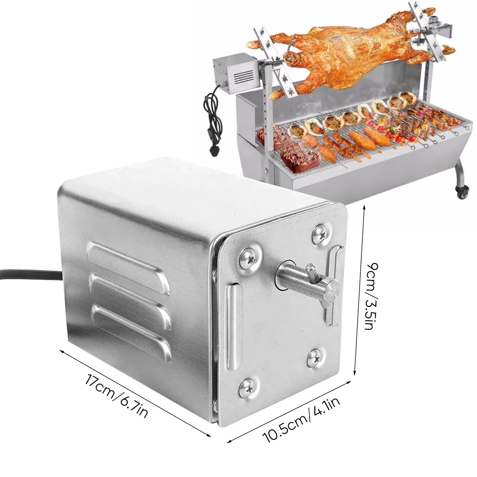 BBQ Grill Roaster Electric Motor Goat Pig Chicken BBQ Spit Rotisserie Outdoor Barbecue Accessories SP-S40 Stainless Steel