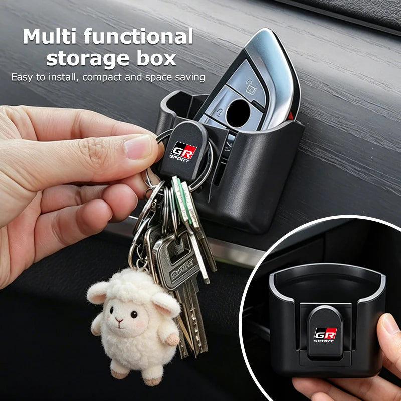Car Remote Key Holder Clip Dashboard Name Card Storage Holder For Toyota Crown Corolla YARIS L Auris C-HR Hilux Vios Rav4 Prius