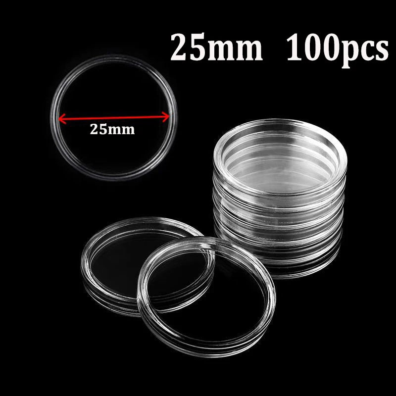 21/23/25/30/32/38/40/45mm Coinning Capsules Storage Box Clear Plastic Coinning Cases Holders Protector Coinning Capsules Storage