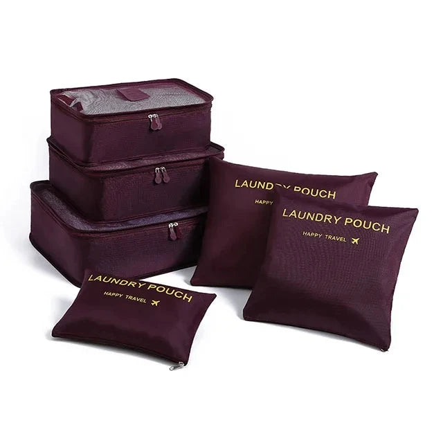 6/7 Piece Set Travel Storage Bag Large Capacity Luggage Clothes Sorting Organizer Set Suitcase Pouch Case Shoes Packing Cube Bag