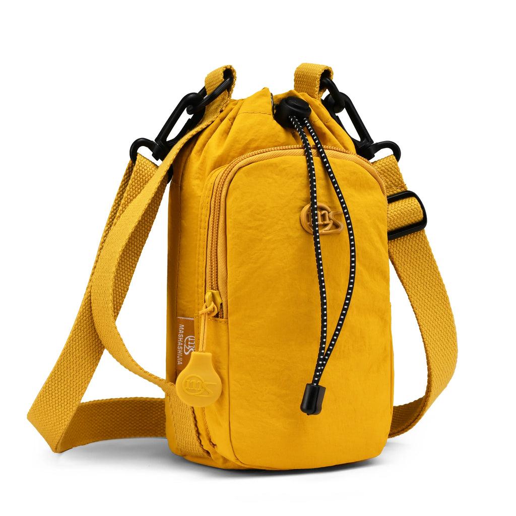 Sport Outdoor Lightweight Crossbody Bag Mobile Phone Bag Water Bottle Bag Nylon Shoulder Bag Drawstring Crossbody Bag