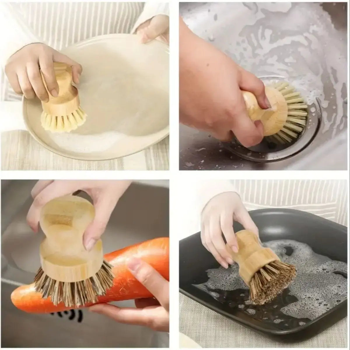 1/2/3pcs Multi-Functional Kitchen Cleaning Brush Set - Effective Dish Brush, Heavy-Duty Pot Brush, Durable Construction