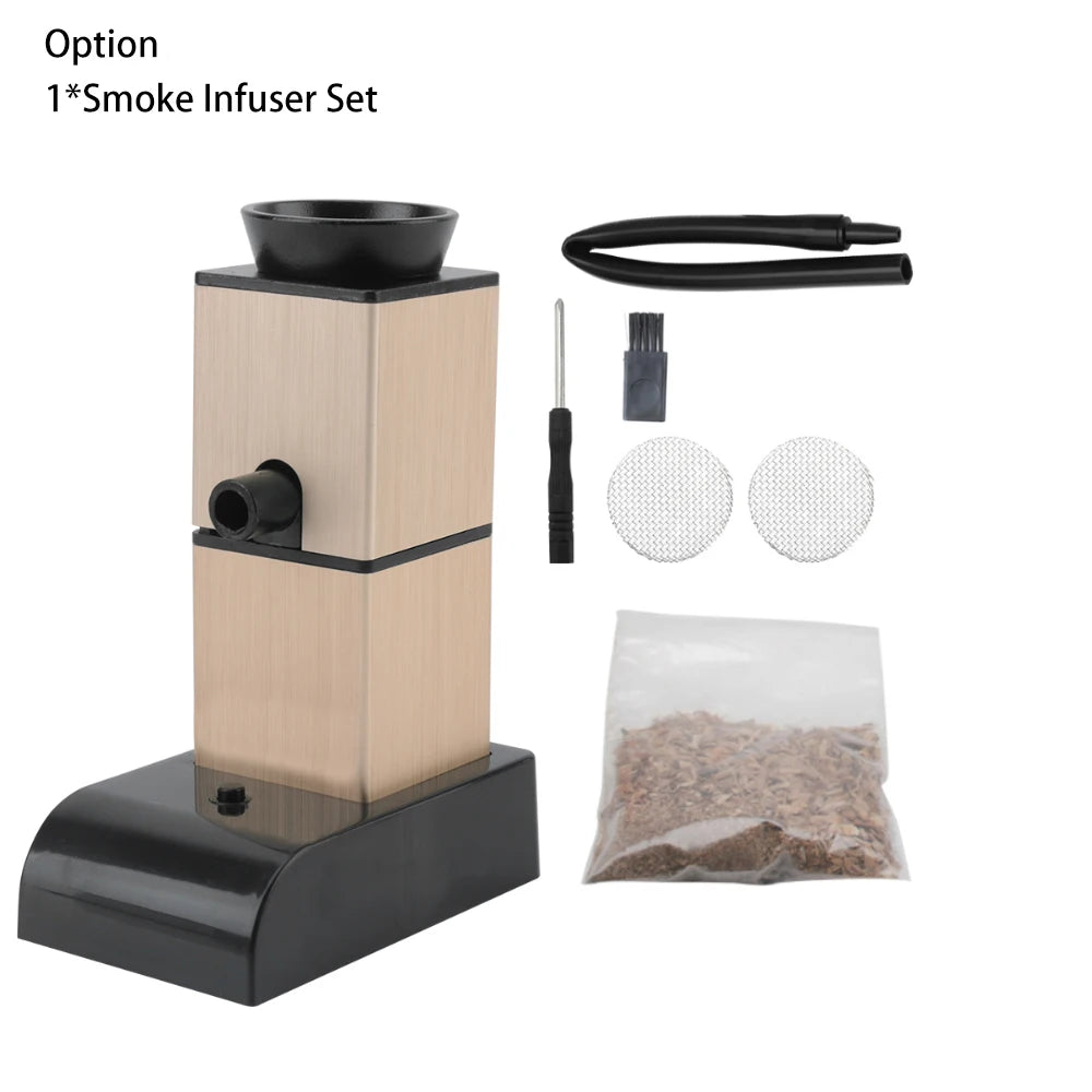 BORUiT Portable Molecular Cuisine Smoking Gun Smoke Infuser Food Cold Smoke Generator Meat Burn Smokehouse Cooking for BBQ Grill