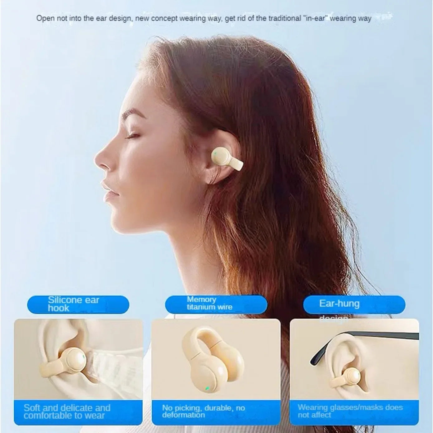 for xiaomi iphone AAA+ Quality Bone Conduction Wireless Headphones Bluetooth Gaming Headsets Noise Canceling Sport Earphones