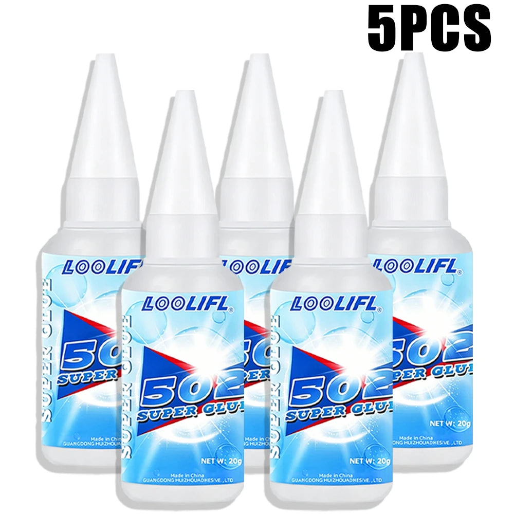 Loolifl Super Instant Glue Clear Strong Bond Adhesive Universal Repair Glue for Toy Metal Glass Wood Ceramic Leather Shoe Fix
