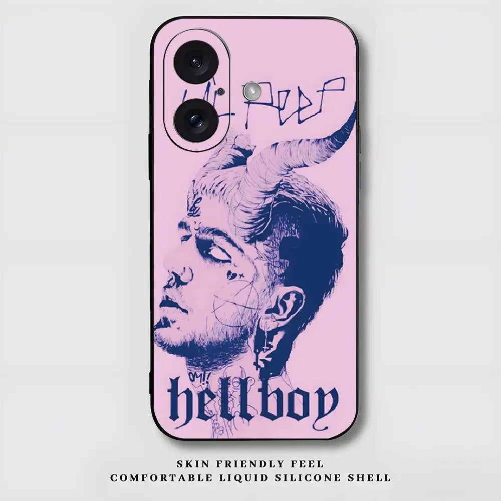 L-Lil Peep Famous Star Popular  Phone Case For iPhone 17 16 15 14 13 12 X XR XS 8 Plus Mini Pro Max Soft black Shockproof Cover