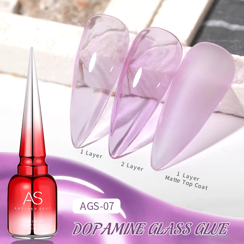 AS 15ml Translucent Amber Gel Nail Polish Brown Colour Varnish Gel Long Lasting Semi Permanent Tortoiseshell Nails Vernis