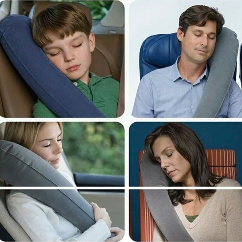 Inflatable Travel Pillow Sleeping Companion Perfect for Cars Planes and Trains Side-Sleeping Neck Support Pillow Portable Neck