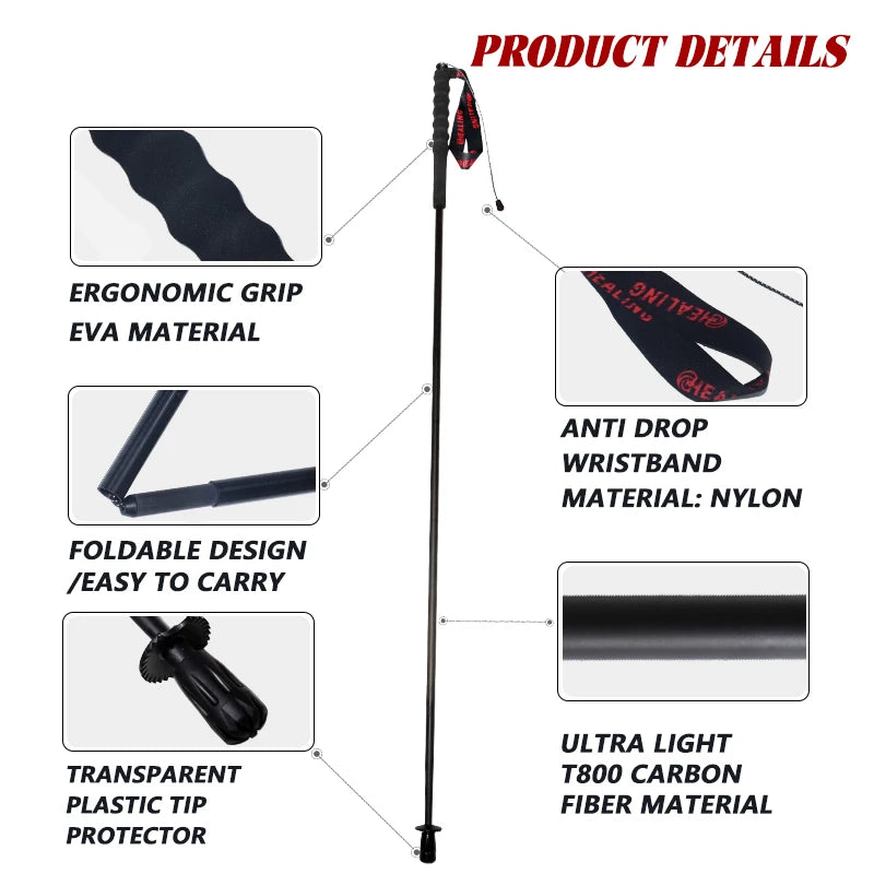 110g Ultra Light Weight Trekking Poles Foldable Hiking Sticks Carbon Fiber Hiking Poles Walking Sticks Trekking Walking Poles