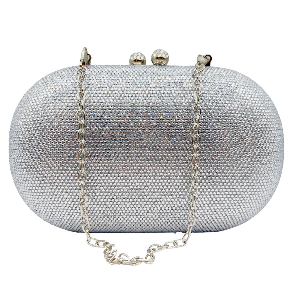 Elegant Women's Rhinestone Evening Bag, Sparkling Crystal Clutch Perfect for Wedding Banquet Party and Formal Dress Occasions