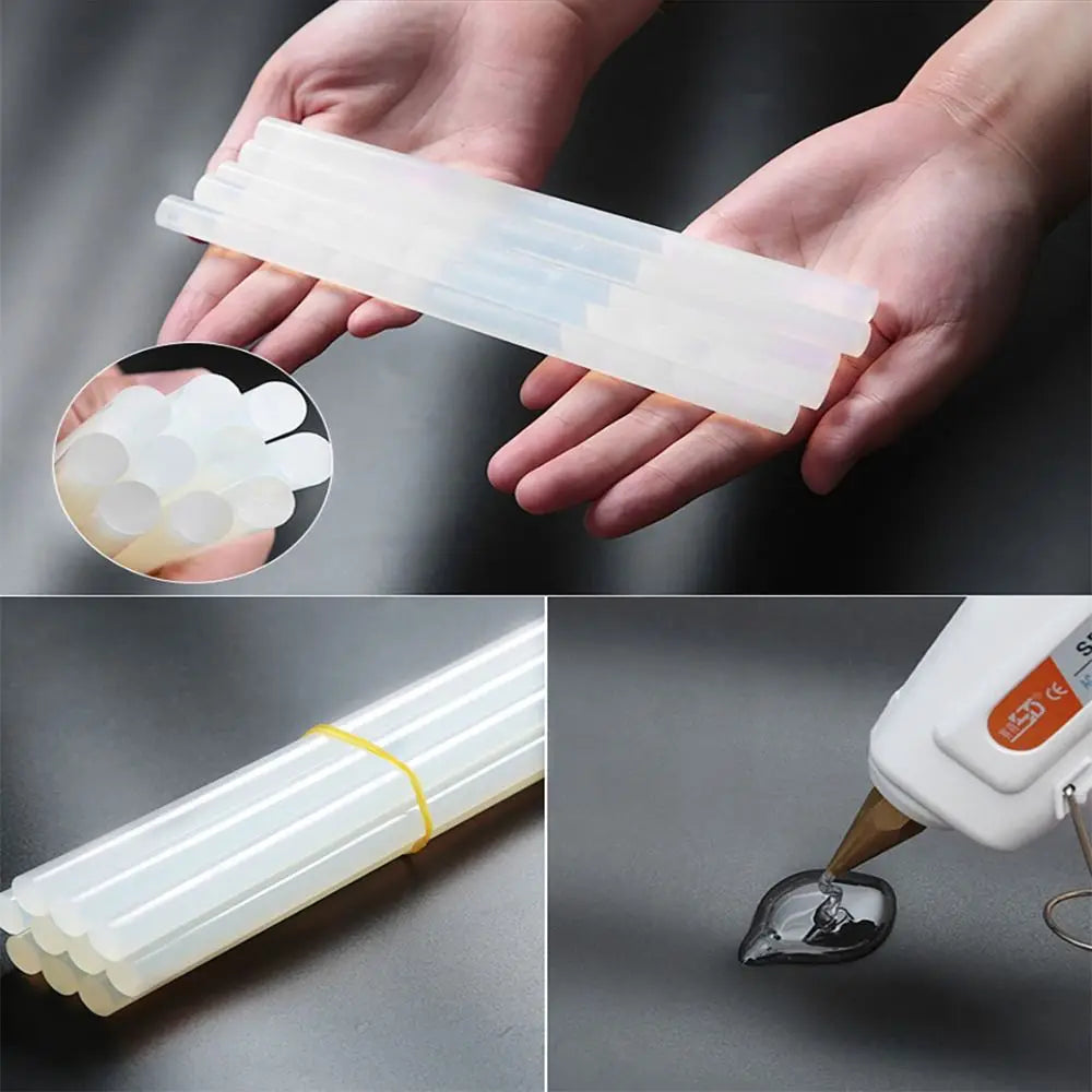 20Pcs Durable Transparent Hot Melt Glue Sticks Strong Adhesion Flexible EVA Glue Sticks EVA Adhesive Glue Rods Craft Supplies