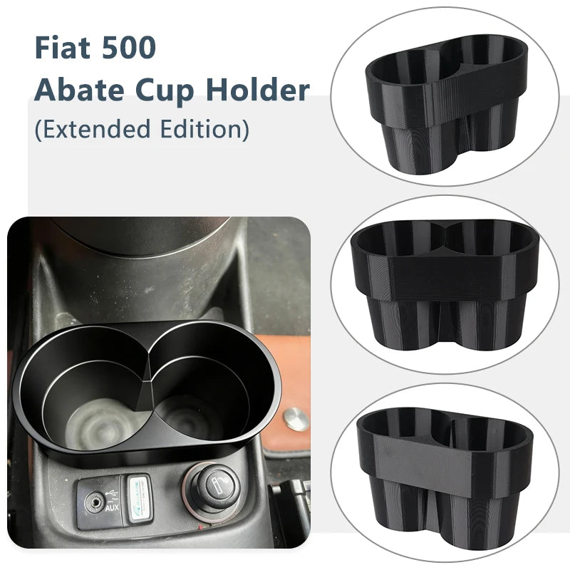 Car Cup Holder Drink Rack Storage Box Extended Edition For Fiat 500 Abate 2009-2017 Auto Interior Stowing Tidying Accessories